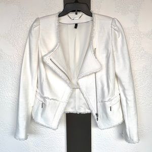 White House Black Market Cream Tweed Blazer